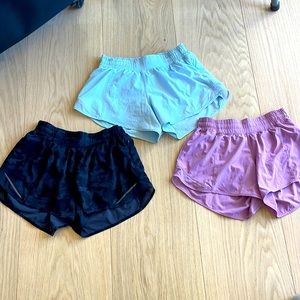3 Pair Lululemon Shorts, size 6